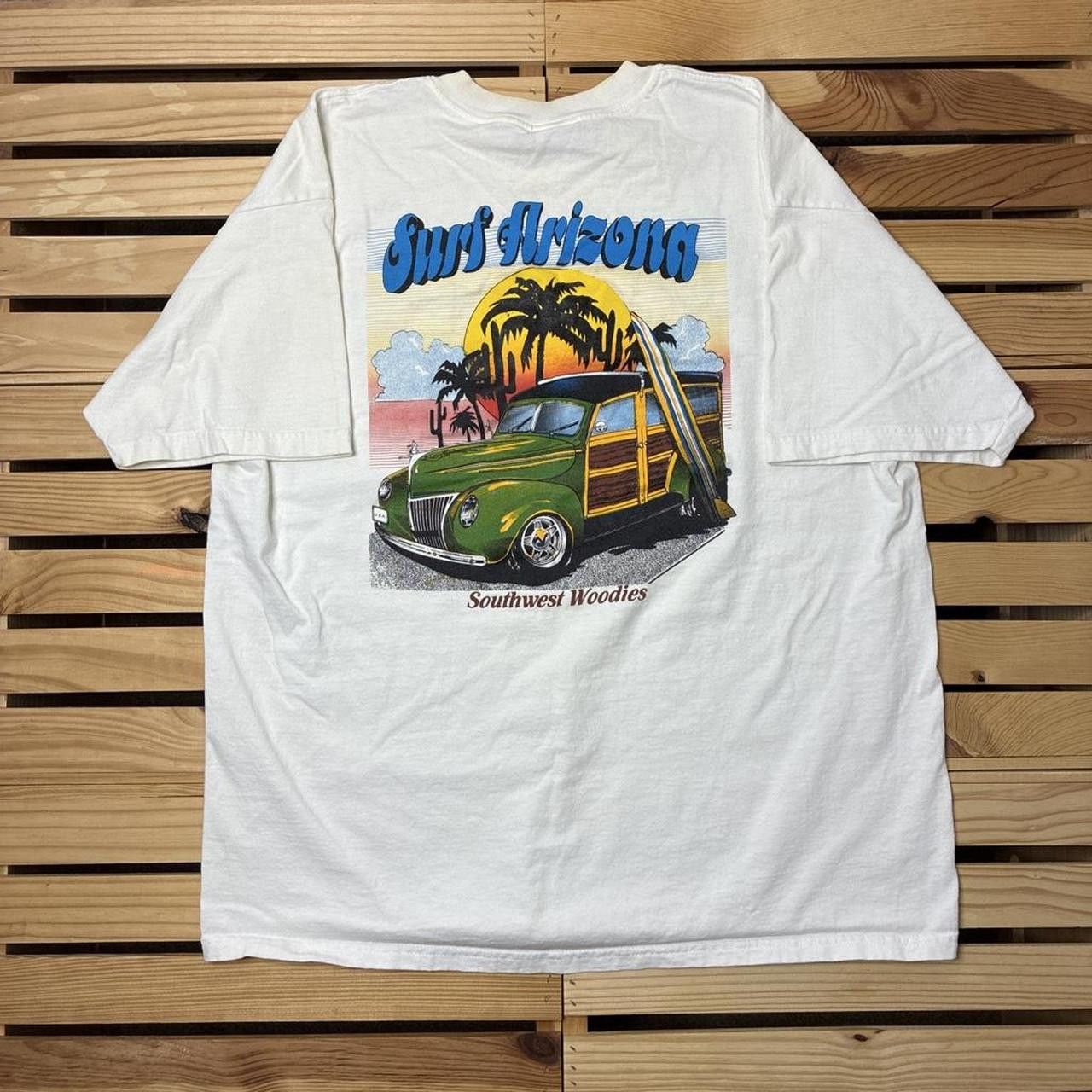 Gildan Vintage Southwest Woodies White Surf Tee Size XL | Grailed