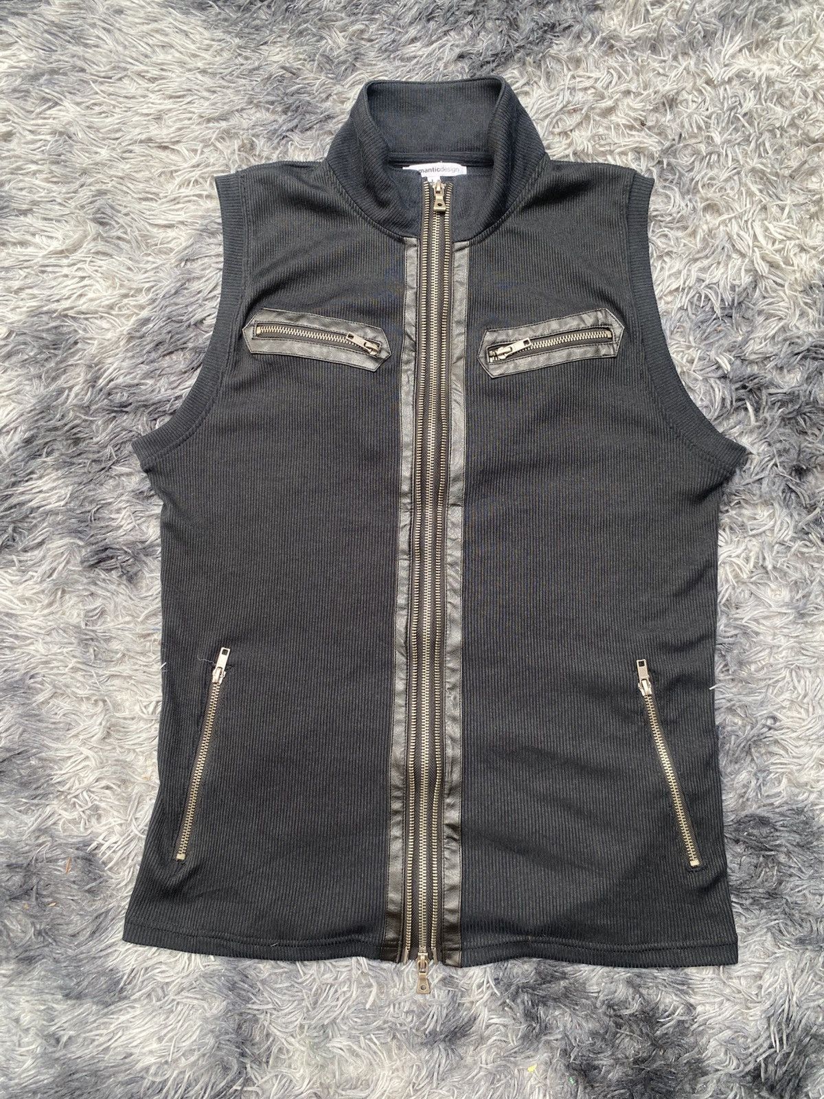 semanticdesign 00s semantic design Leather trimming vest Size US L / EU 52-54 / 3 - 1 Thumbnail