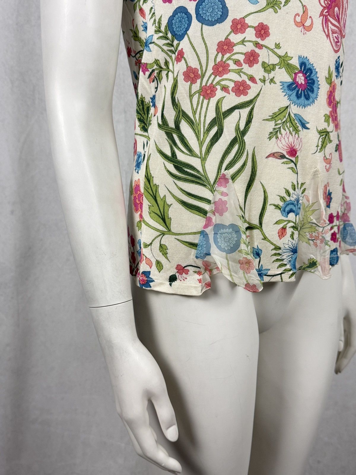 Dior Dior S/S2008 Floral Silk Flared Paneled Top Size M / US 6-8 / IT 42-44 - 4 Thumbnail