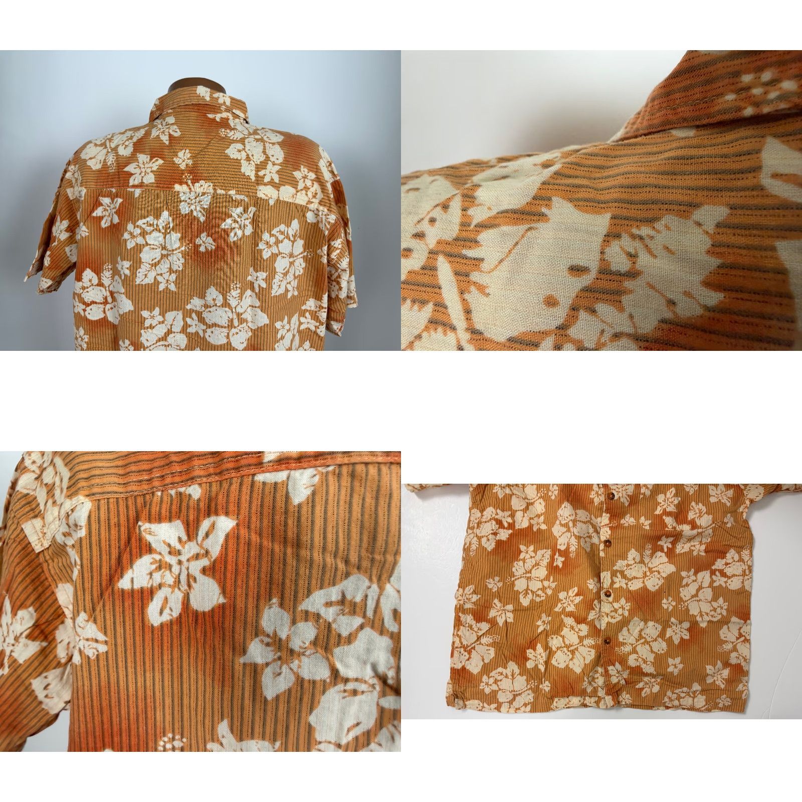 Vintage VINTAGE No Boundaries Shirt Men L Orange Floral Hawaiian 90s 2000s Patch Pockets Short Sleeve Button-Up Collared Beach Hipster Casual Travel Size US L / EU 52-54 / 3 - 8 Thumbnail