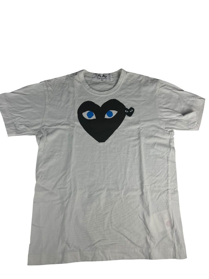 Comme des Garcons CDG 'Play' T-Shirt Black Heart Blue Eyes | Grailed