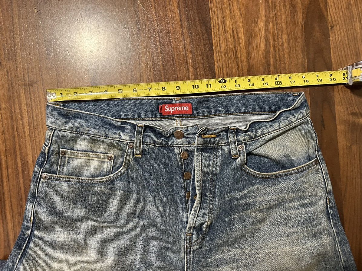 Supreme DISTRESSED LOOSE FIT SELVEDGE JEAN 34 Washed Indigo
