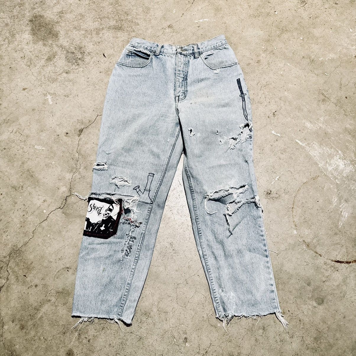 Vintage VINTAGE CUSTOM PUNK JEANS! Size US 29 - 4 Thumbnail