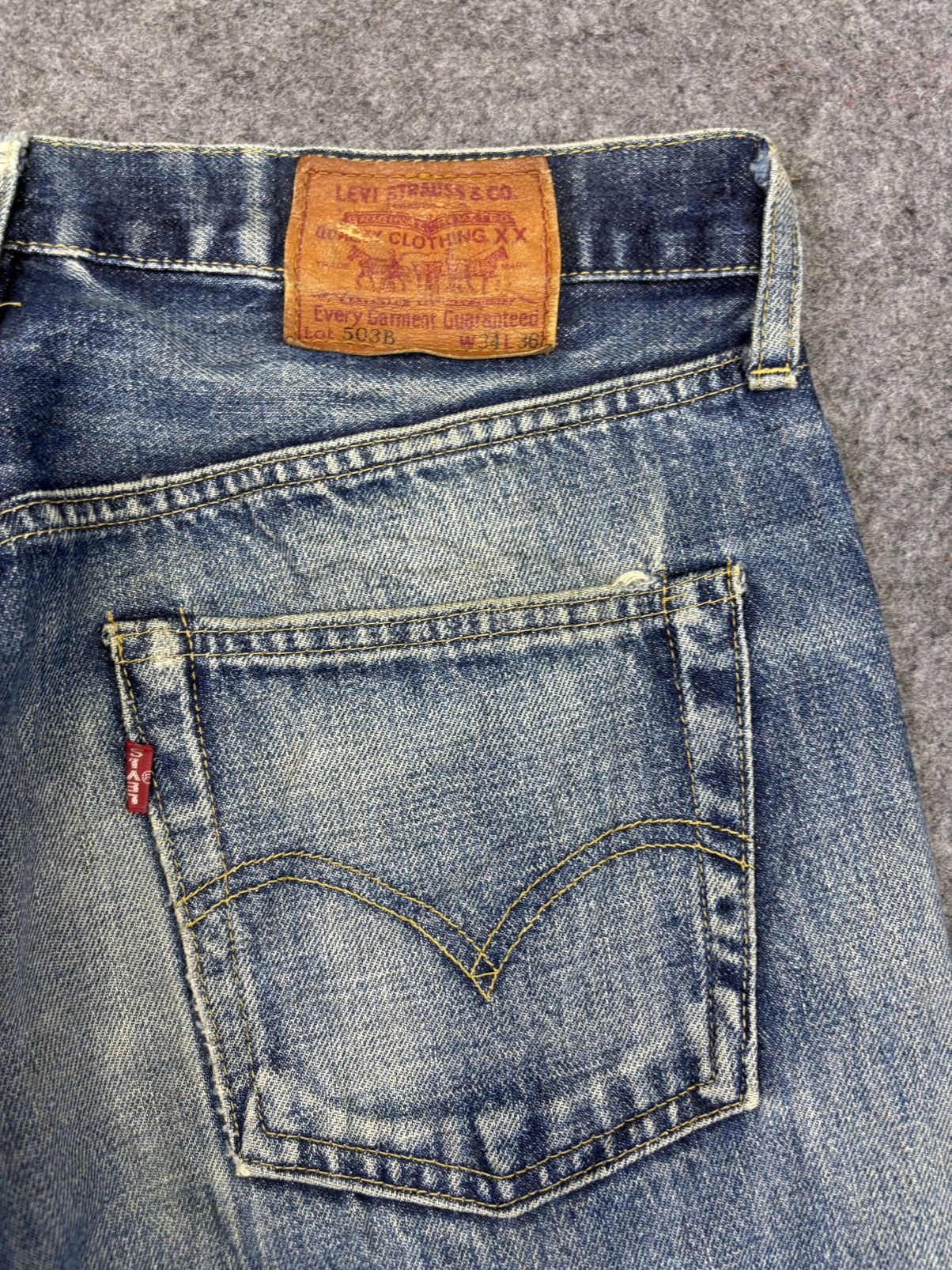 Levi's 💥Thrashed💥90s Levis 503B Big E Selvedge Thrashed Denim Size US 33 - 11 Thumbnail