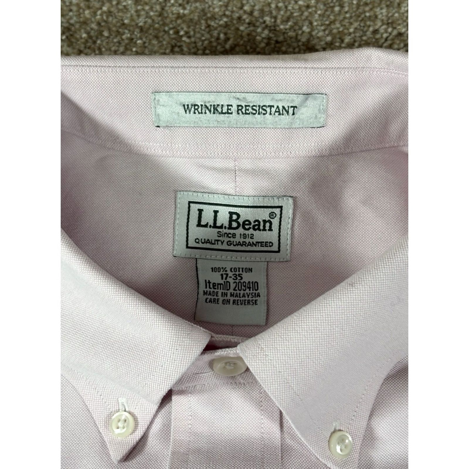 Vintage LLBean Wrinkle Resistant Salmon Long Sleeve Button Up Shirt Men’s XL Pink Plaid Cotton Button-Down Collared Regular Pocketed Size US XL / EU 56 / 4 - 4 Thumbnail