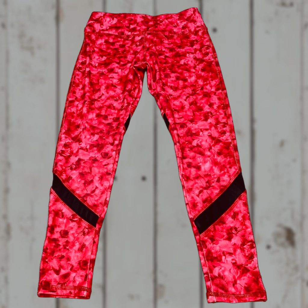 Lululemon Lululemon Leggings Women 4 Red Floral 25" Inseam Nylon Spandex Pull On Ankle Pocket Athleisure Yoga Size 27" / US 4 / IT 40 - 1 Thumbnail