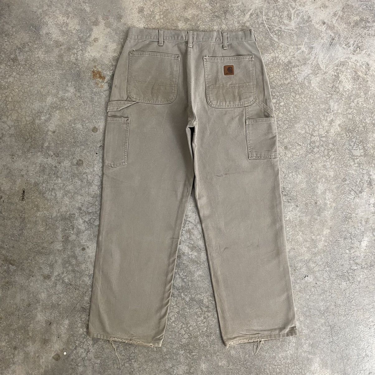 Carhartt Vintage Carhartt Desert Grey Carpenter Workwear Pants Size US 33 - 13 Thumbnail