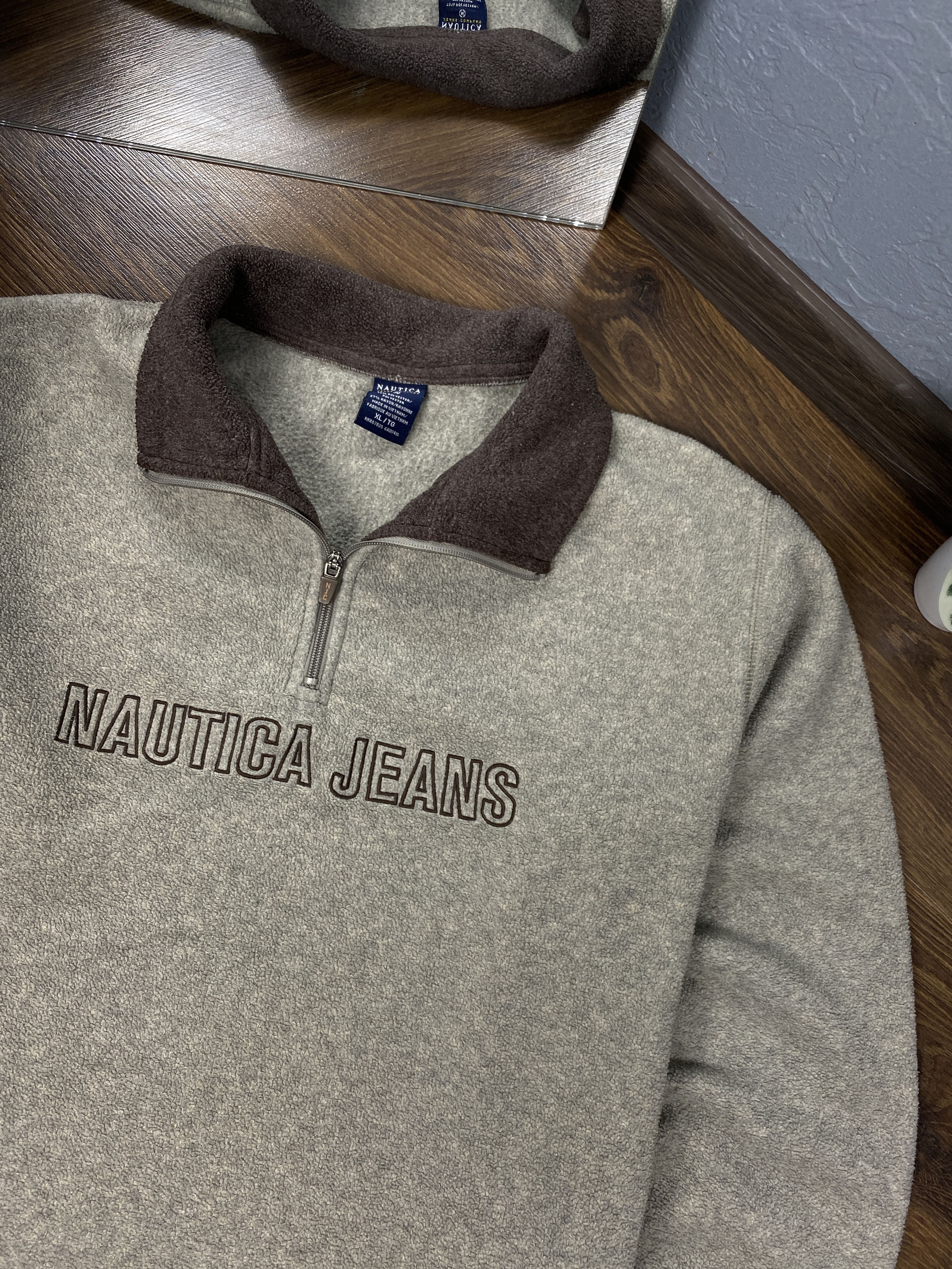 Nautica × Vintage Nautica Jeans vintage quarter zip fleece jacket Size US XL / EU 56 / 4 - 2 Thumbnail