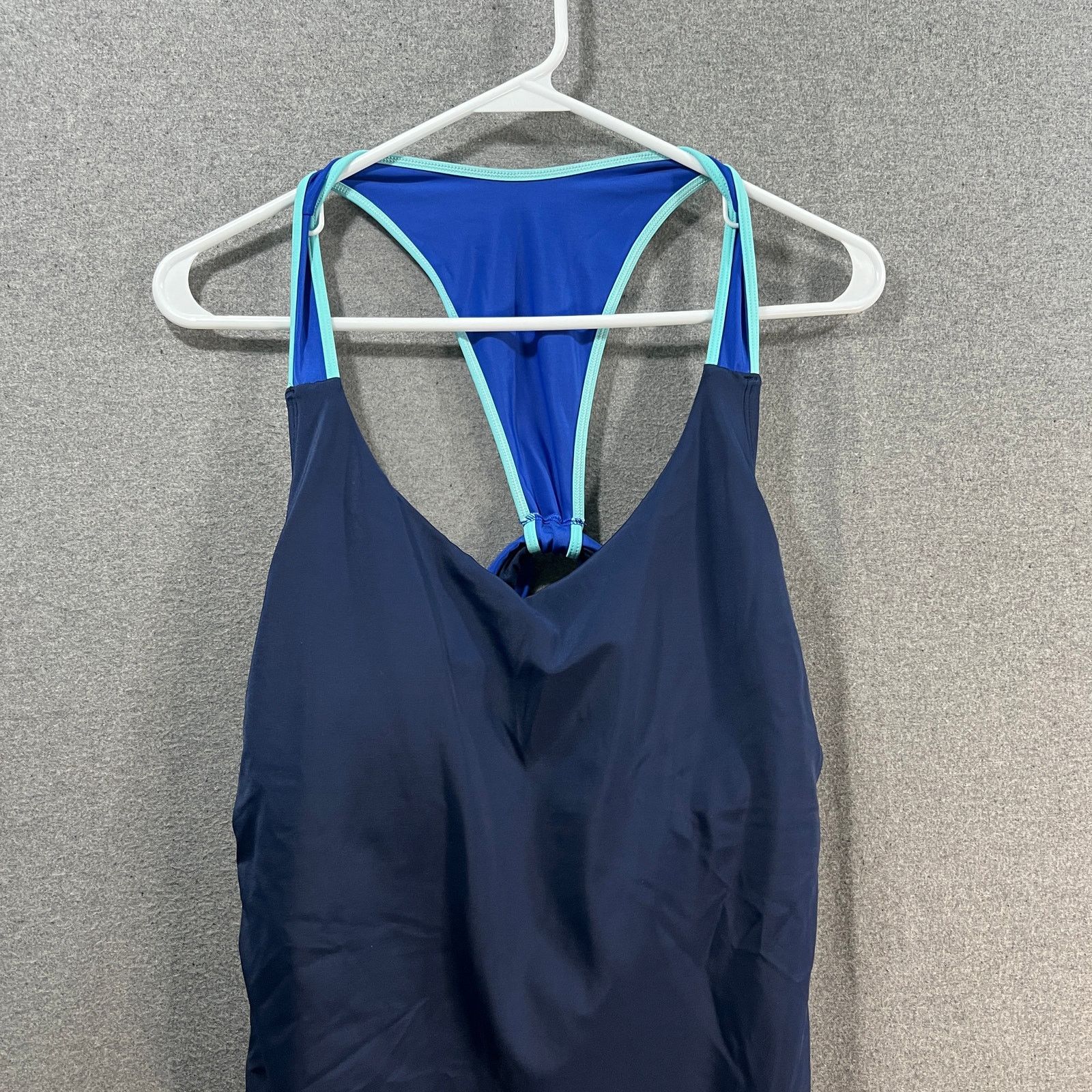 Lands' End Lands' End V-Neck Racerback One Piece Deep Sea Blue Size 16 Size XXL / US 16-18 / IT 52-54 - 4 Thumbnail