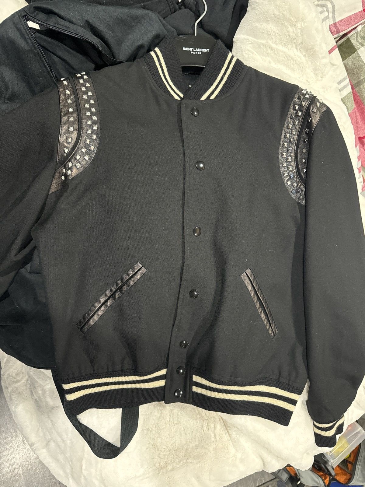 Yves Saint Laurent Saint Laurent STUD Teddy Jacket Runway