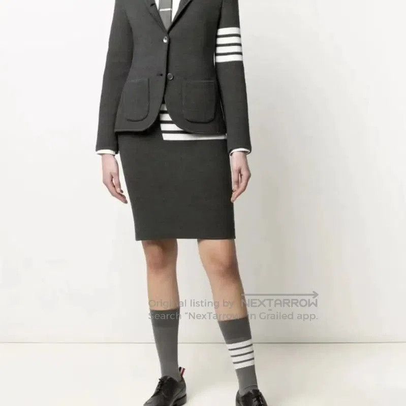 Thom Browne Thom Browne Gray Wool Cropped Cardigan . Size L / US 10 / IT 46 - 4 Thumbnail