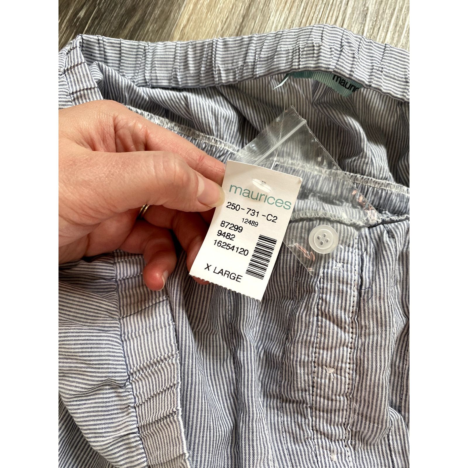 Other Maurices Babydoll Cotton Pinstripe Cinch Ruffle XL Tube Top Size XL / US 12-14 / IT 48-50 - 4 Thumbnail