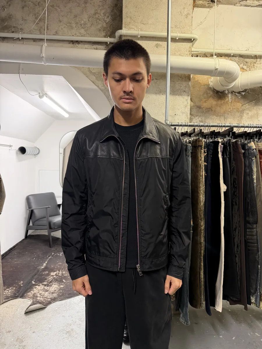 Prada SS2013 Prada Black Hybrid Leather Nylon Jacket Size US M / EU 48-50 / 2 - 4 Thumbnail