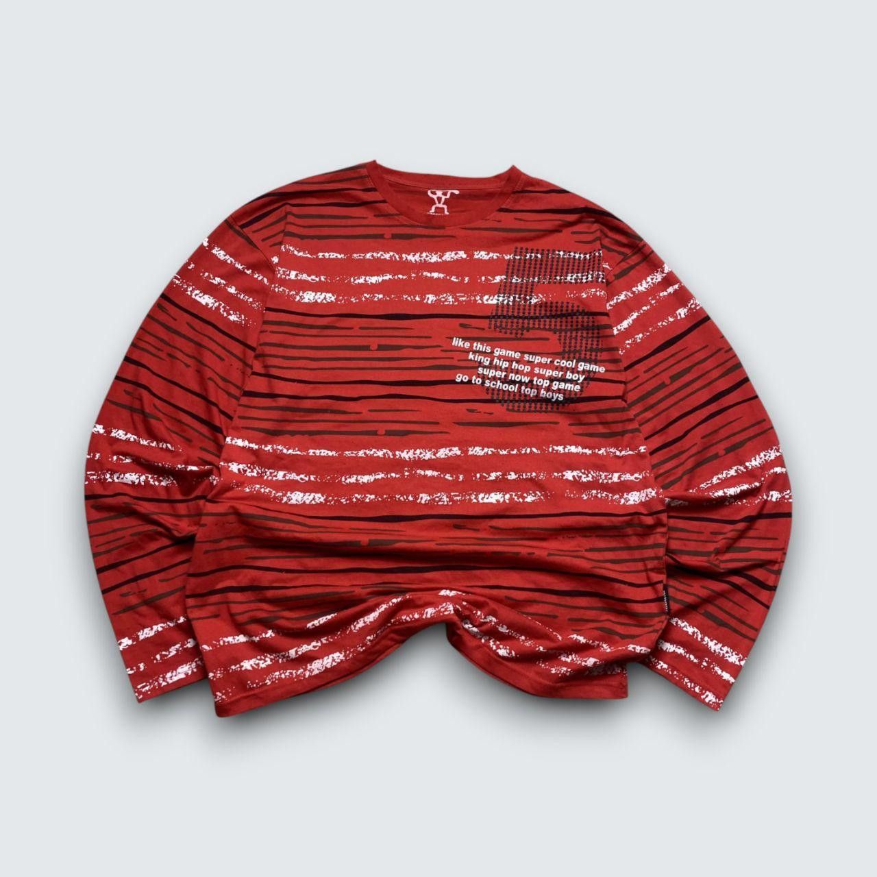Japanese Brand 00s Graphic Longsleeve Tee Red XXL Size US XXL / EU 58 / 5 - 1 Thumbnail
