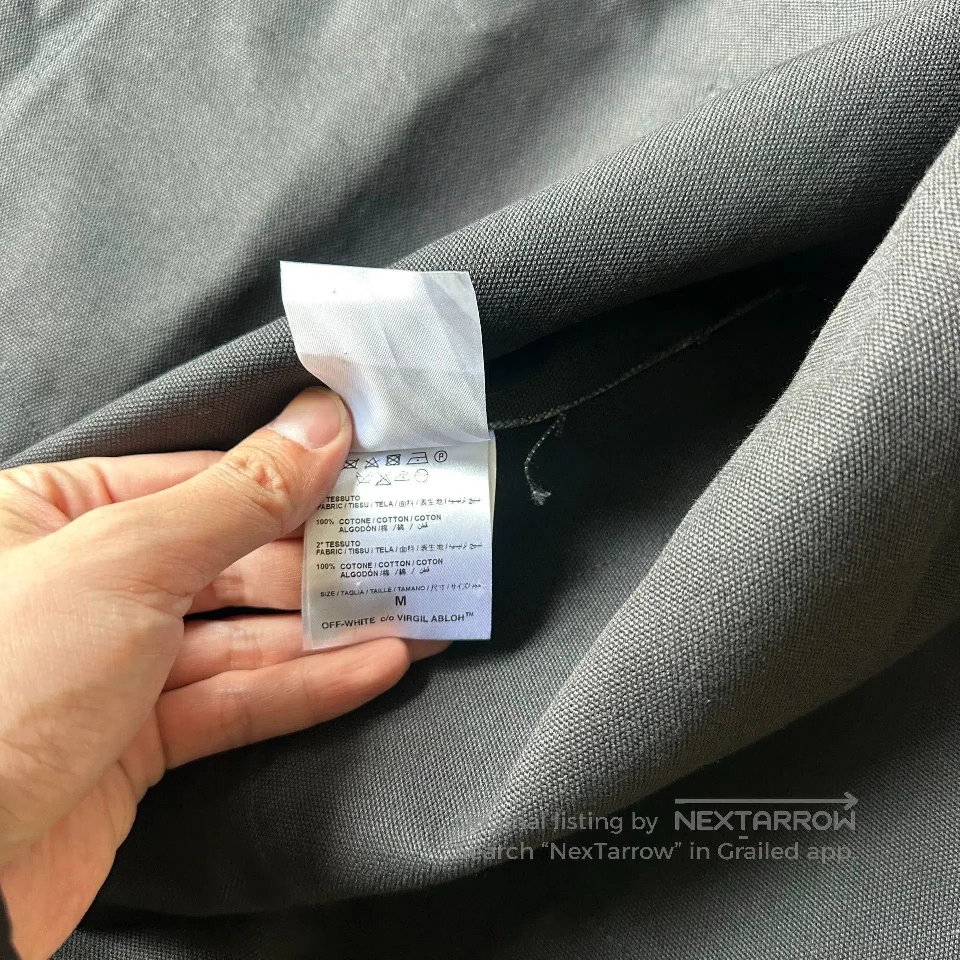 Off-White OFF White Black Distressed Fringe Back Stripe Pocket Coat. Size US M / EU 48-50 / 2 - 6 Thumbnail
