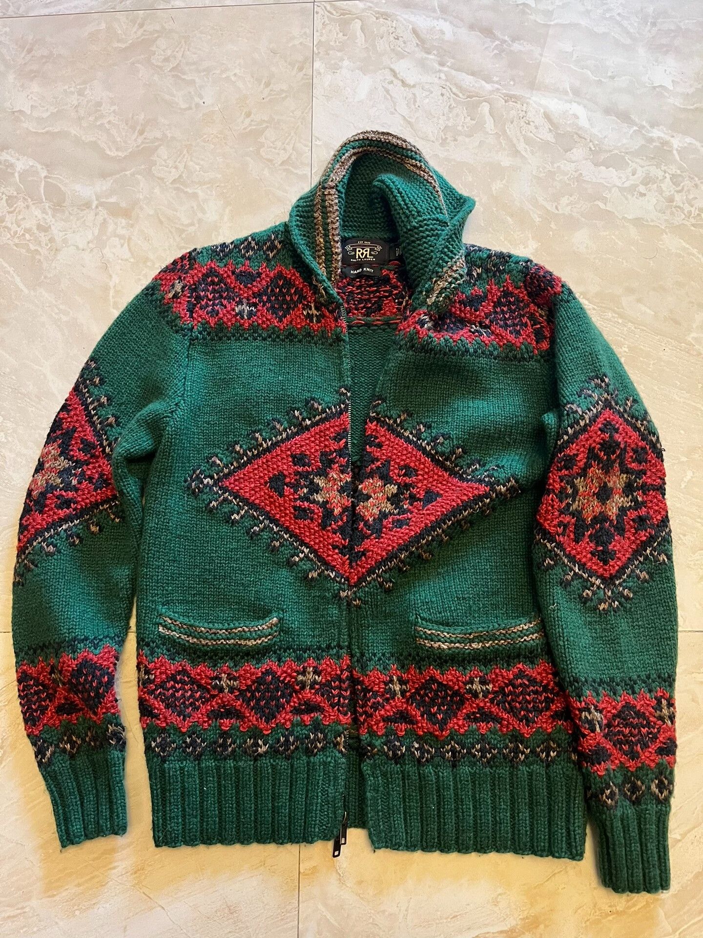 RRL Ralph Lauren RRL Hand Knit Christmas Reindeer Cardigan Size US S / EU 44-46 / 1 - 1 Thumbnail