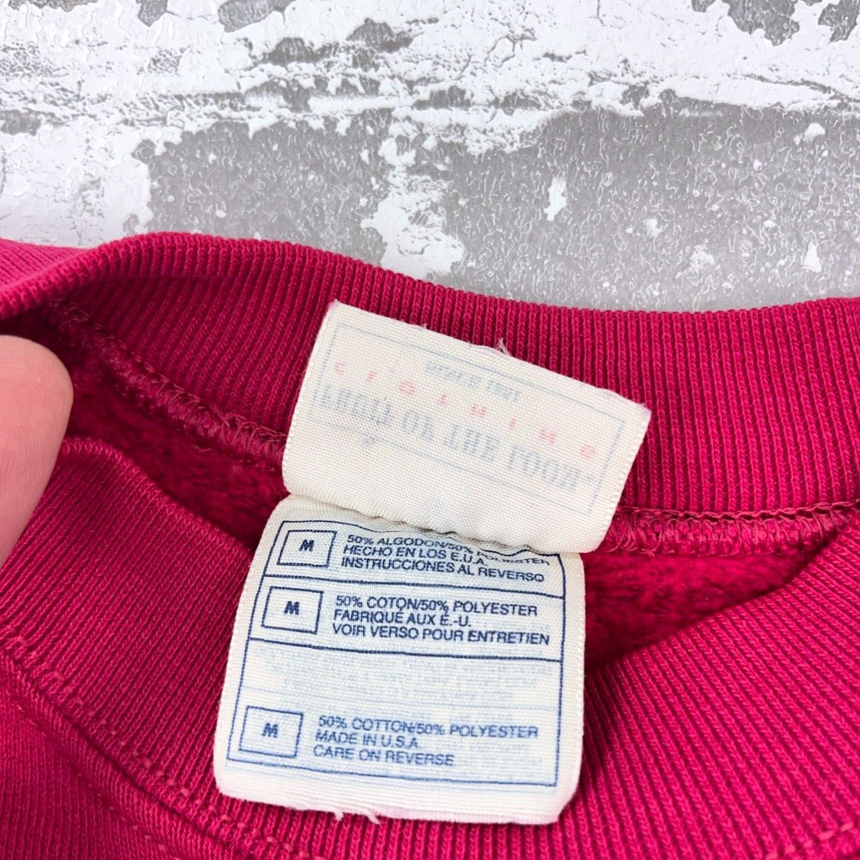Fruit Of The Loom VINTAGE Fruit Of The Loom Sweatshirt Women M Pink Sweatshirt 90s Y2K US Size M / US 6-8 / IT 42-44 - 6 Thumbnail