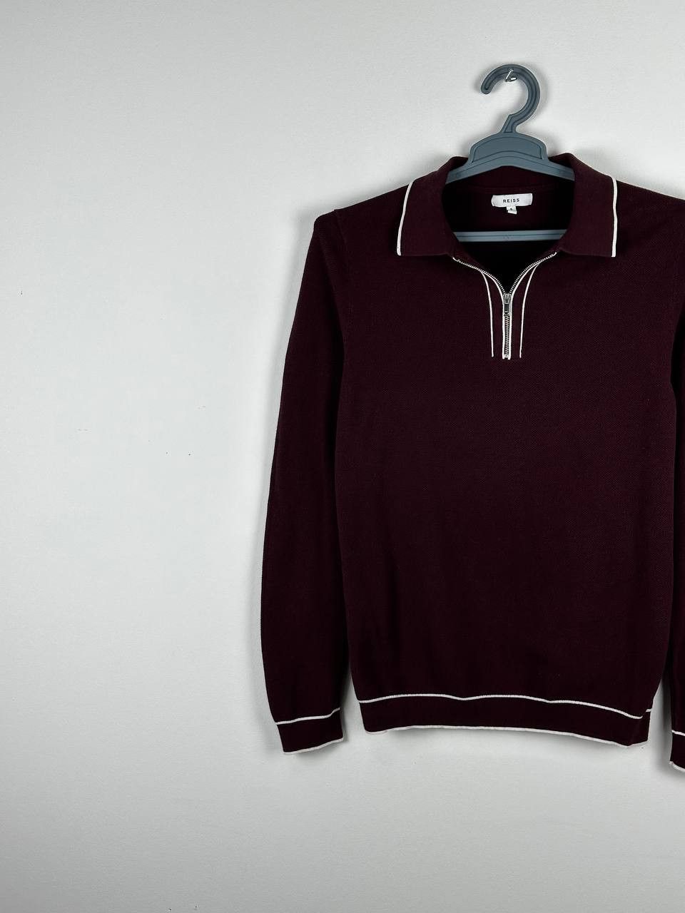 Reiss Reiss “Jason” long sleeve Zip polo In Burgandy Size US S / EU 44-46 / 1 - 2 Thumbnail