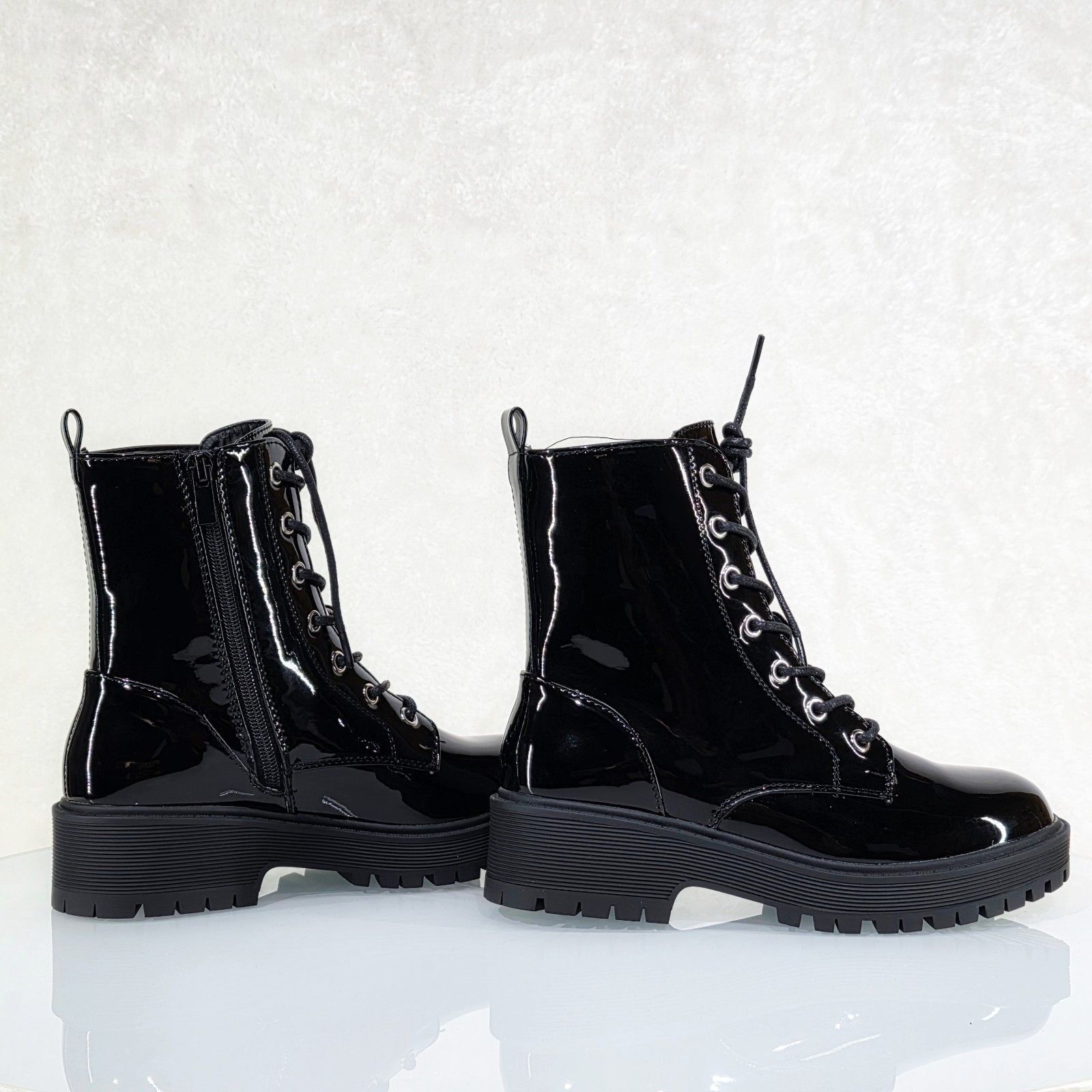 Other Rylee Roo Black Patent Platform Combat Ankle Boots (US Shoe Size US 10 / IT 40 - 2 Thumbnail