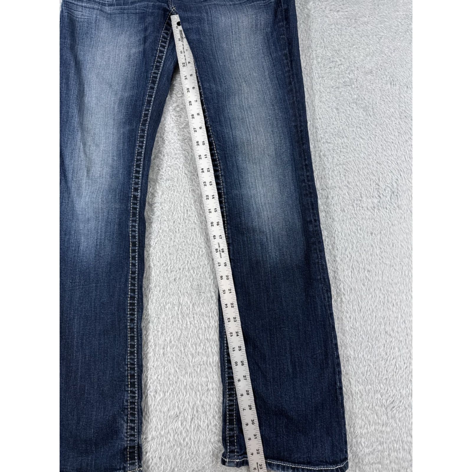 Vintage Maurices Jeans Women 5 Denim Flared Low Rise 29x33 Blue Cotton Size 27" / US 4 / IT 40 - 7 Thumbnail