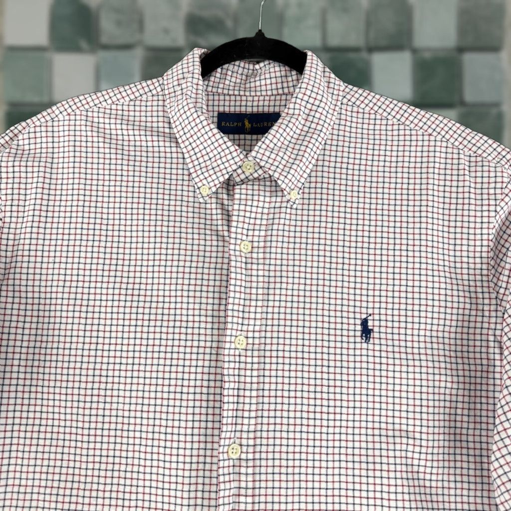 Ralph Lauren Ralph Lauren Button-Down Shirt Mens XL Blue Red Check Print Cotton LS Dress Shirt Size US XL / EU 56 / 4 - 1 Thumbnail