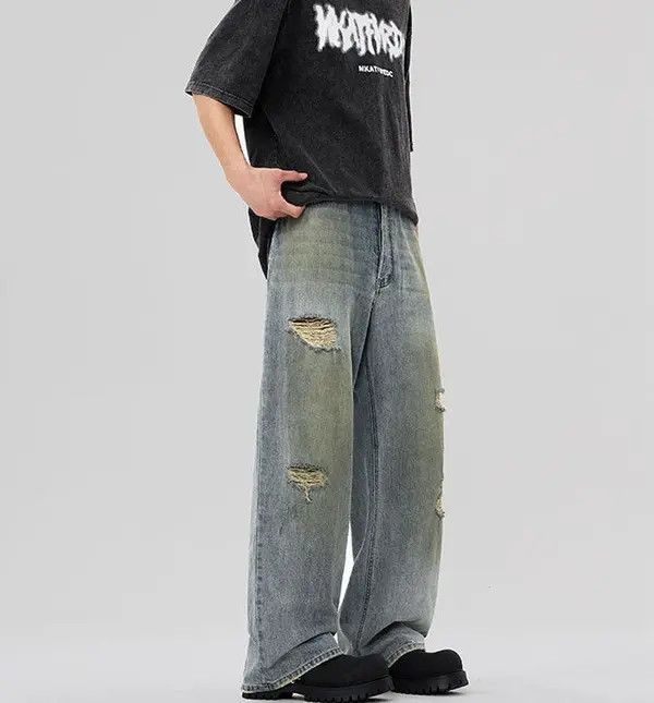 Japanese Brand nezawa x Reia Street Fashion Washed Distressed Jeans Size US 32 / EU 48 - 5 Thumbnail