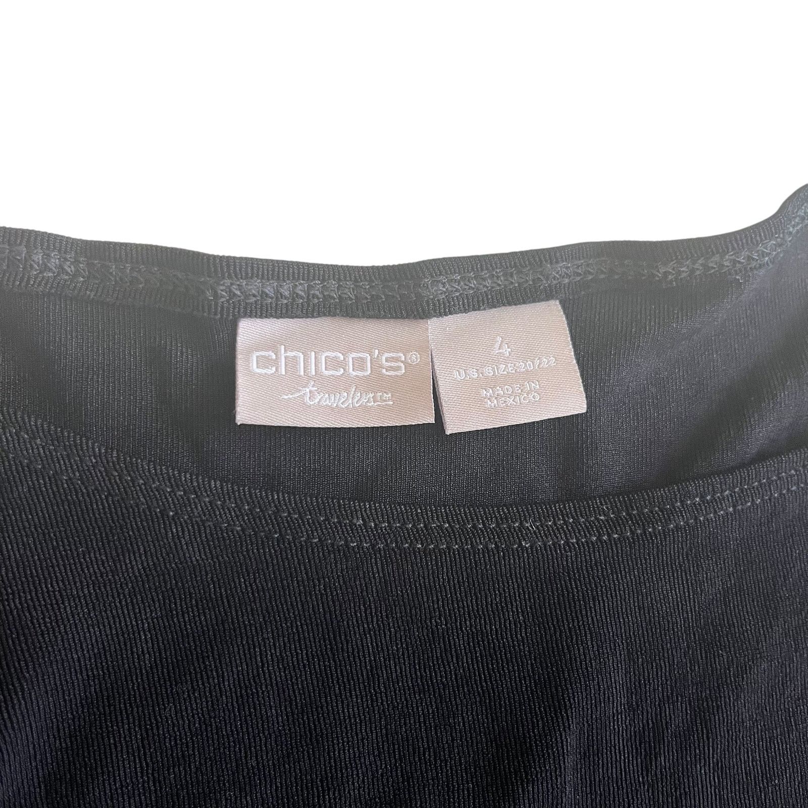 Chicos Chico’s Travelers Black Stretch Jersey Asymmetric Dress Size 3XL / US 20-22 - 2 Thumbnail