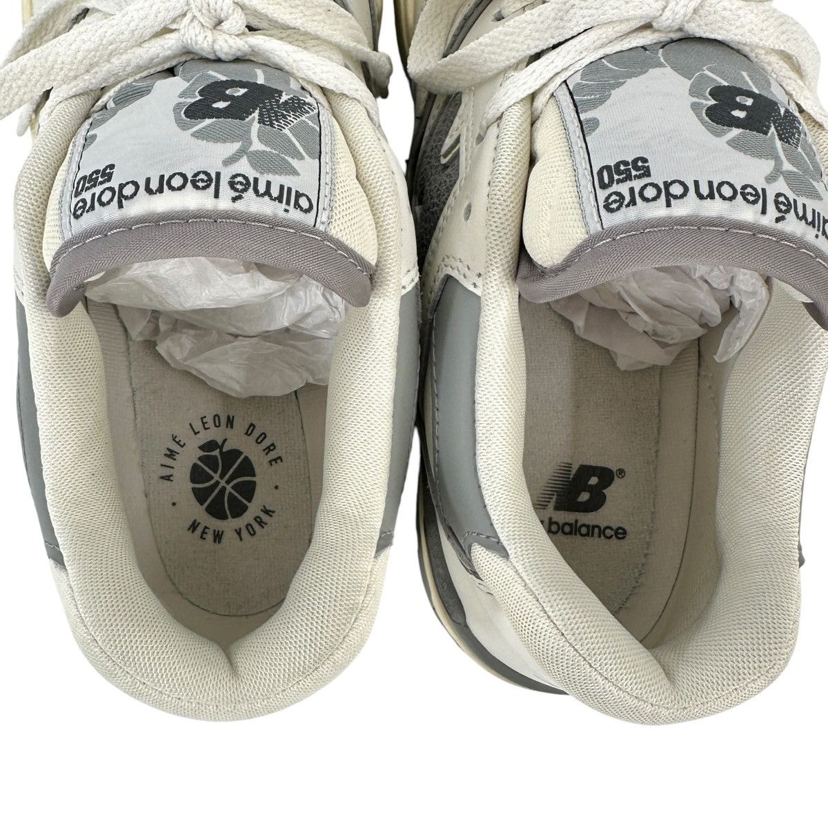 Aime Leon Dore × New Balance ALD 550 White & Gray Lowtop Leather Sneakers Size US 7.5 / EU 40-41 - 9 Thumbnail