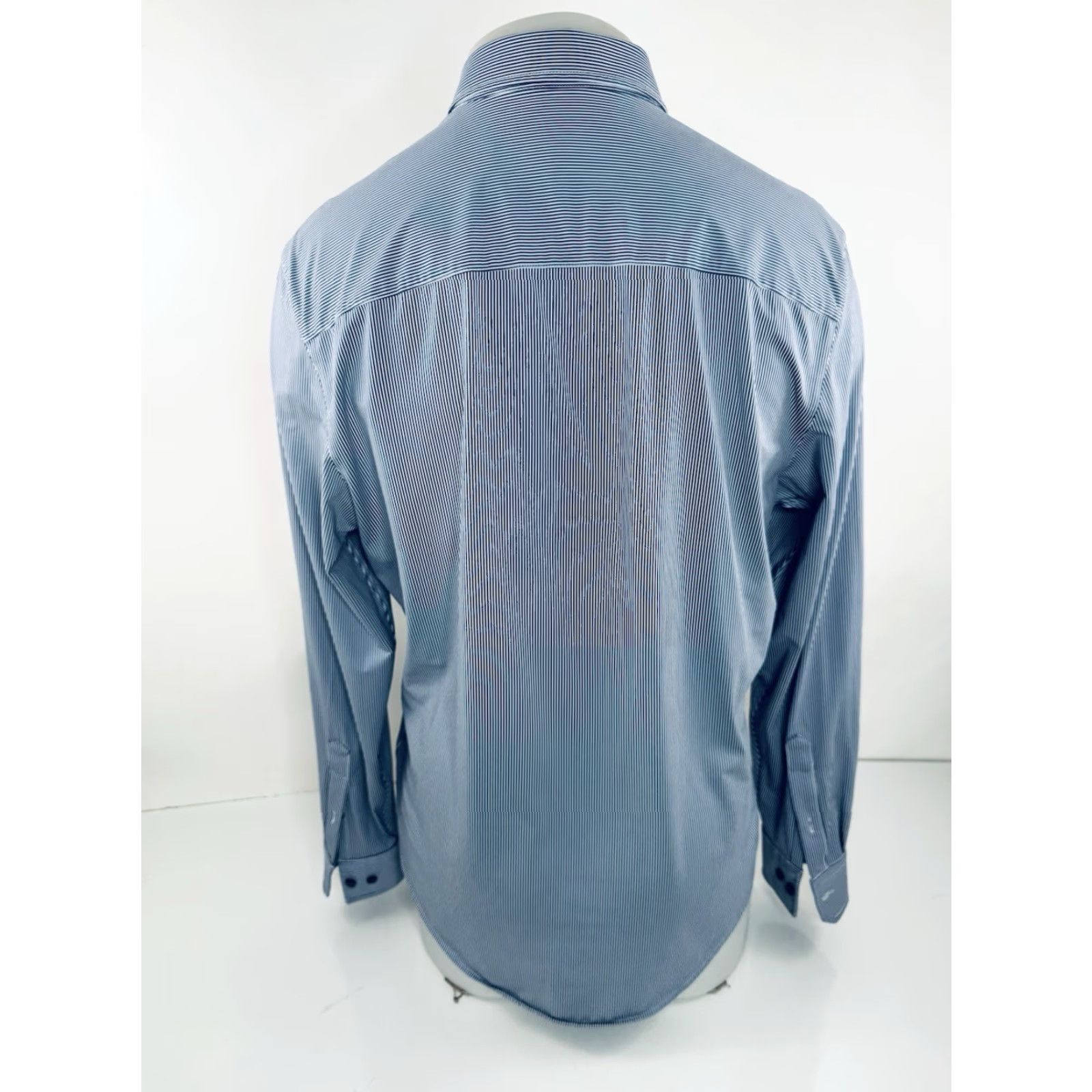 Rhone Rhone - Performance Stretch Striped Shirt Slim Fit Long Sleeve Button-Up L Blue/White Mens Regular XS? Size US L / EU 52-54 / 3 - 3 Thumbnail