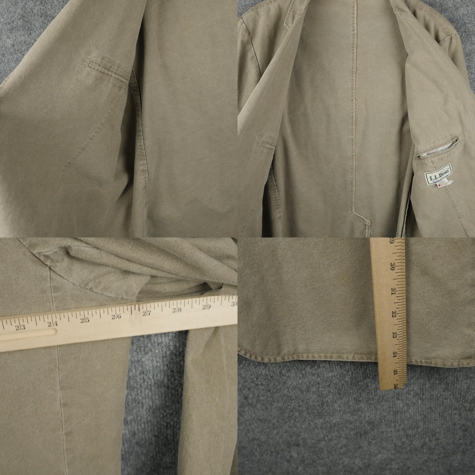 Vintage VINTAGE LL Bean Sport Coat Blazer Mens 50 Tall Beige Cotton Unstructured USA Size 50R - 9 Thumbnail
