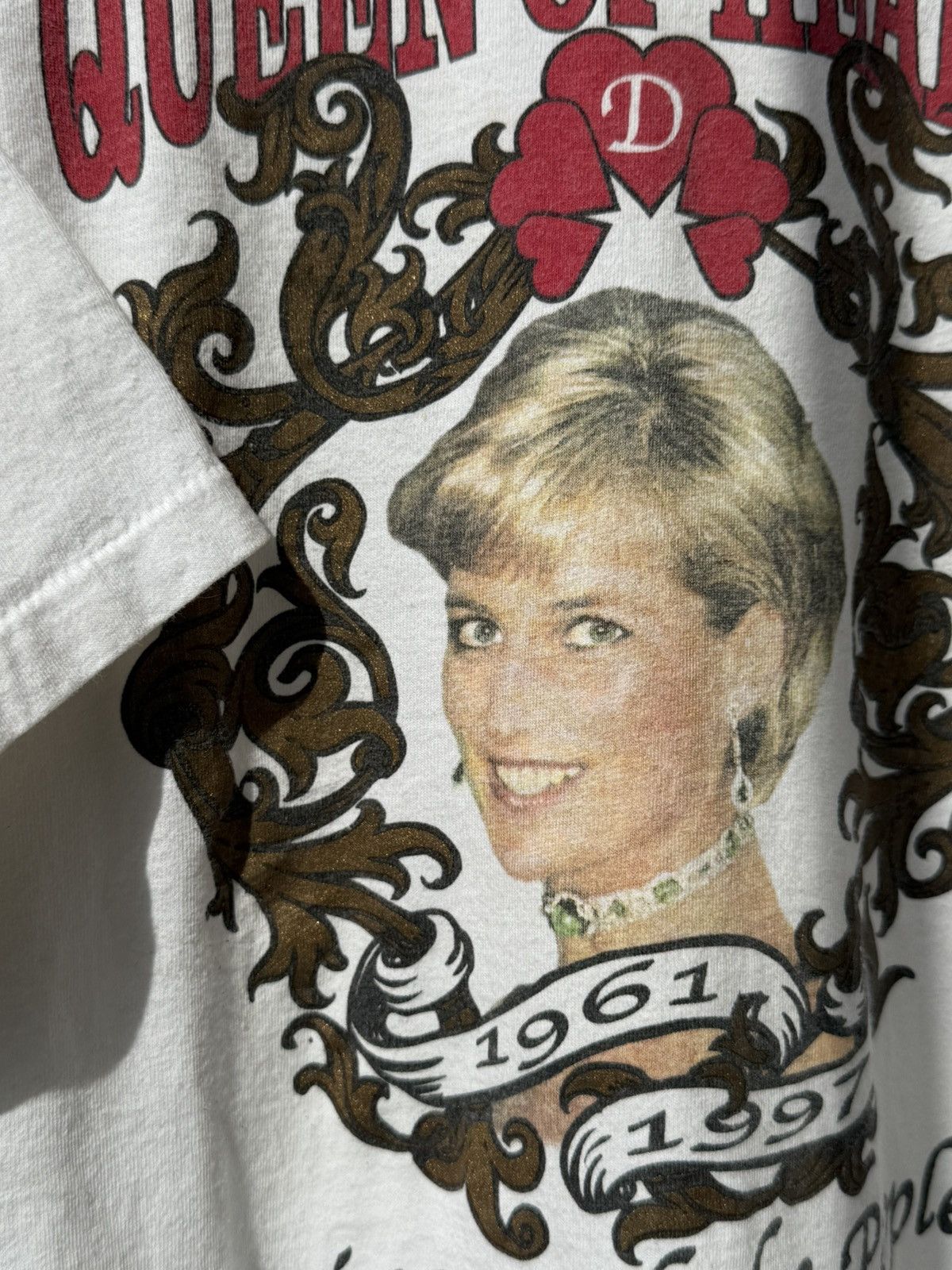 Vintage 🥀 Lady Diana - Queen of Hearts 🥀 rare real vintage T shirt Size US XL / EU 56 / 4 - 2 Thumbnail