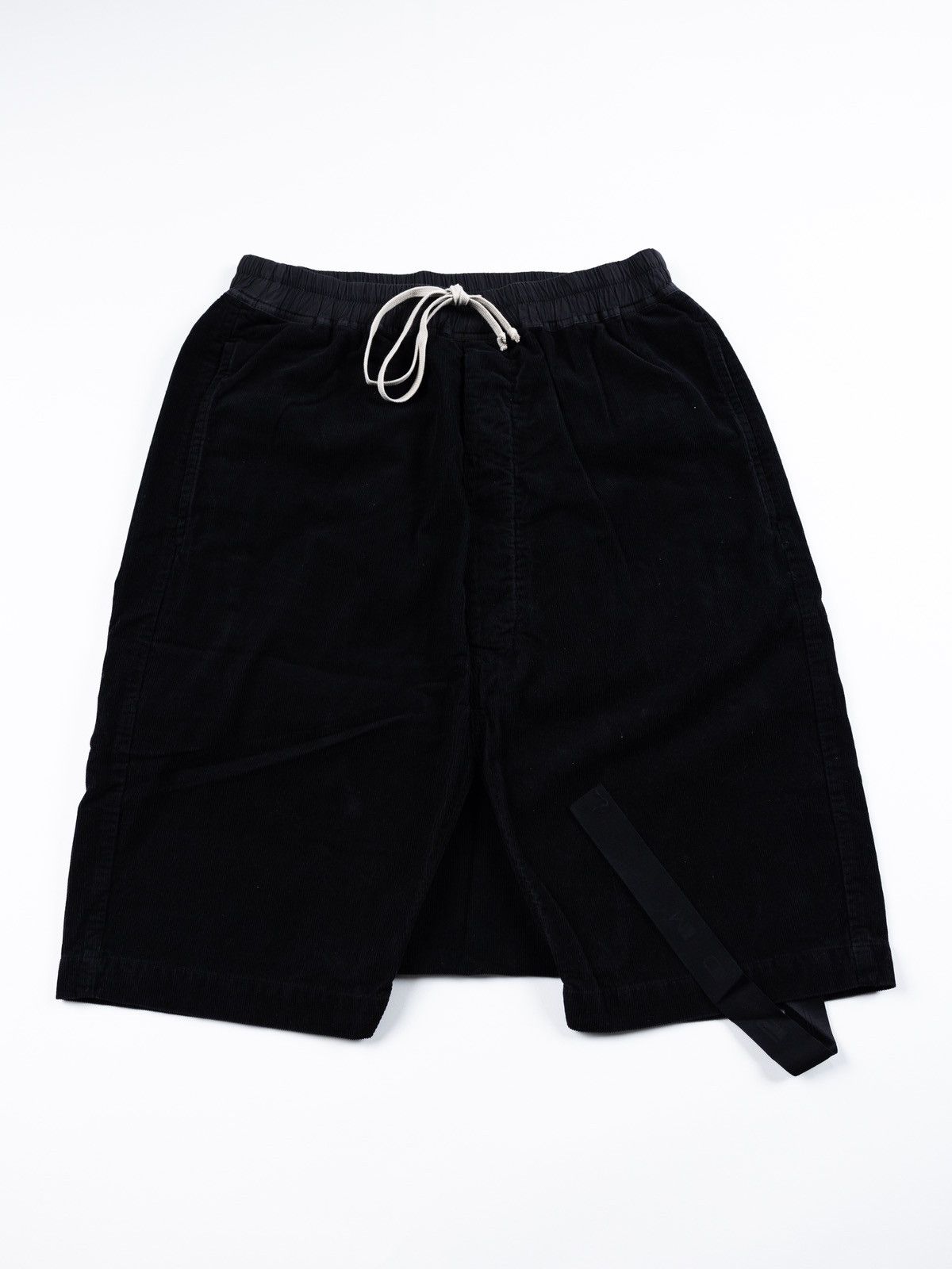image of Rick Owens x Rick Owens Drkshdw Black Corduroy Pods Shorts, Men's (Size 34)