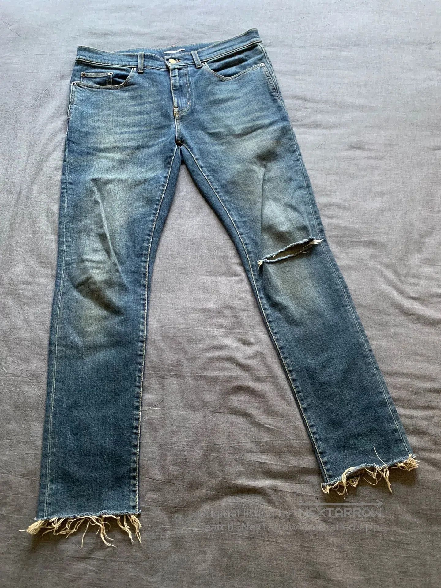 Saint Laurent Paris Saint Laurent SLP Washed Fringe Jeans. Size US 32 / EU 48 - 1 Thumbnail