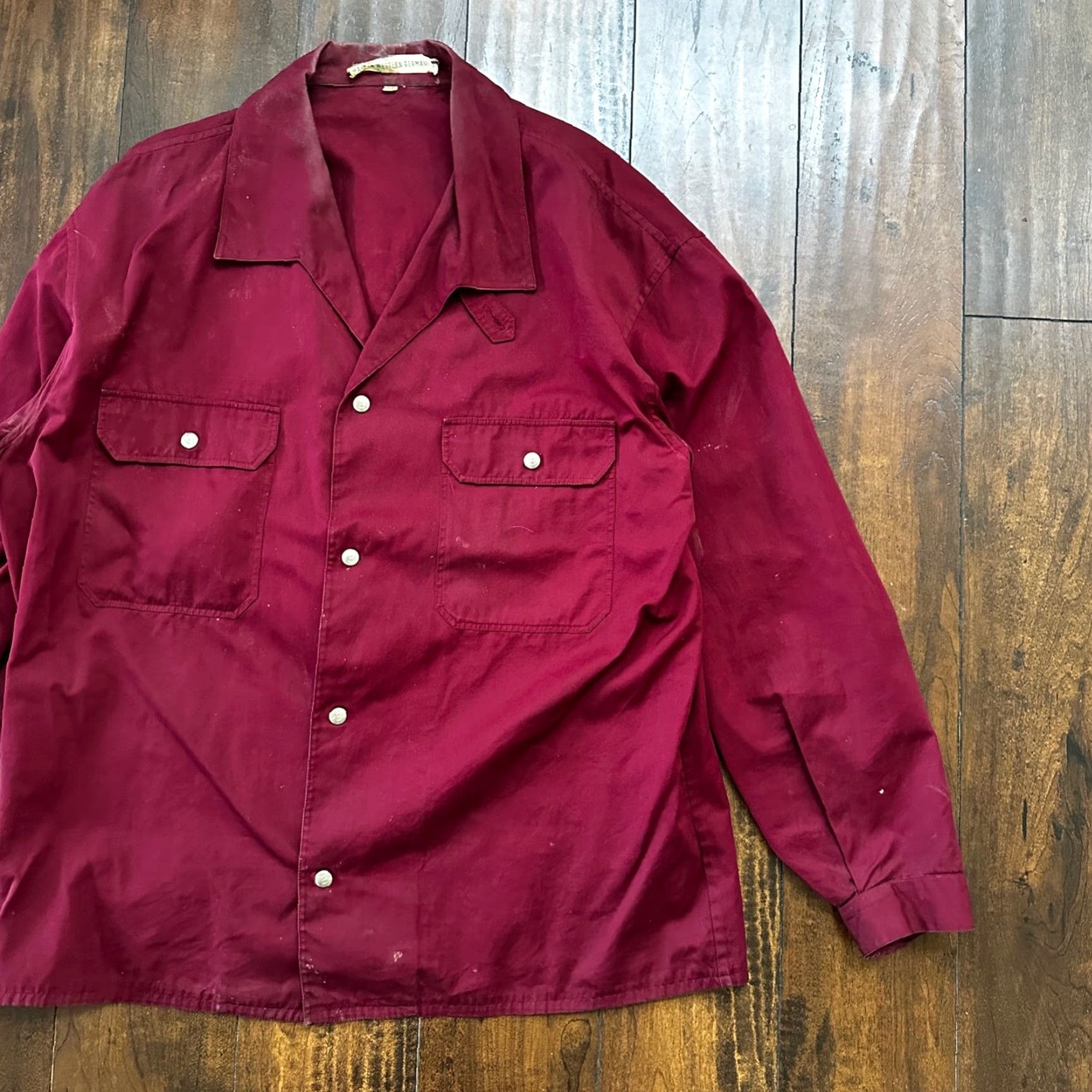 Bogner VINTAGE Bogner Jacket Shirt Men 44 Maroon Plaid 60s Rockabilly Long Sleeve Button Snap Cotton Flannel Size US XXL / EU 58 / 5 - 2 Thumbnail