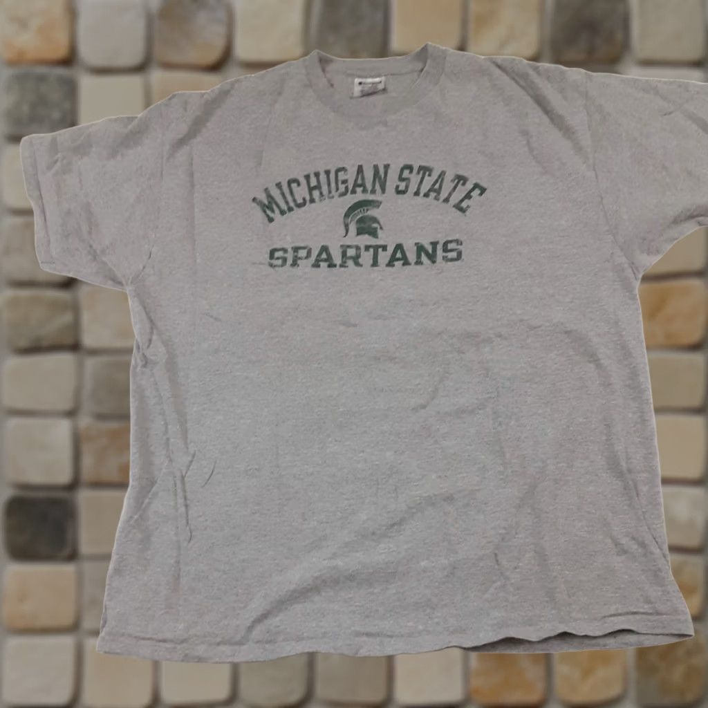 Champion VINTAGE Champion Shirt Mens 2XL Gray Michigan State Spartans Basketball USA Made Grey Size US XXL / EU 58 / 5 - 1 Thumbnail