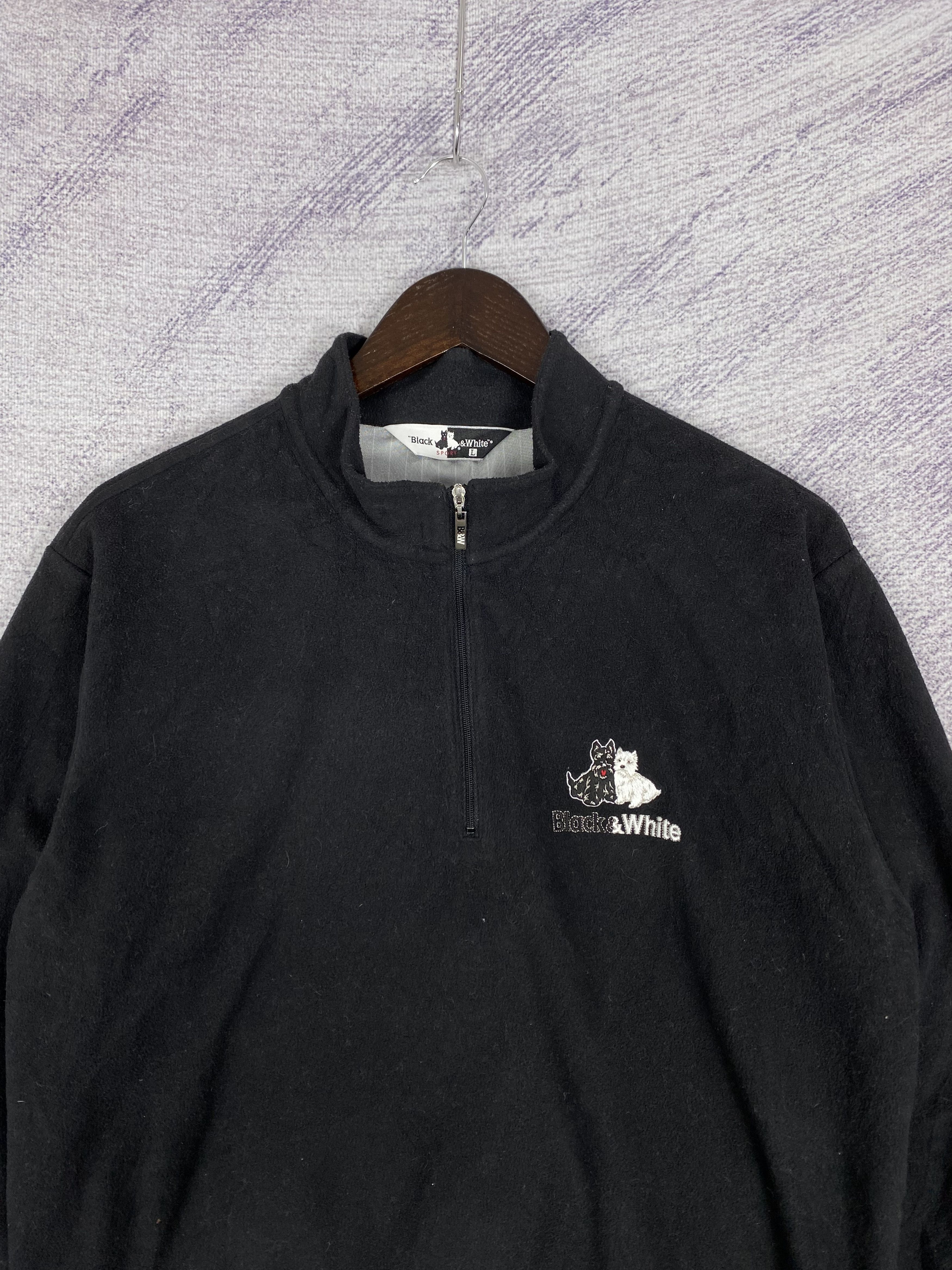 Japanese Brand Vintage Black & White Half Zipper Sweatshirts Size US L / EU 52-54 / 3 - 2 Thumbnail