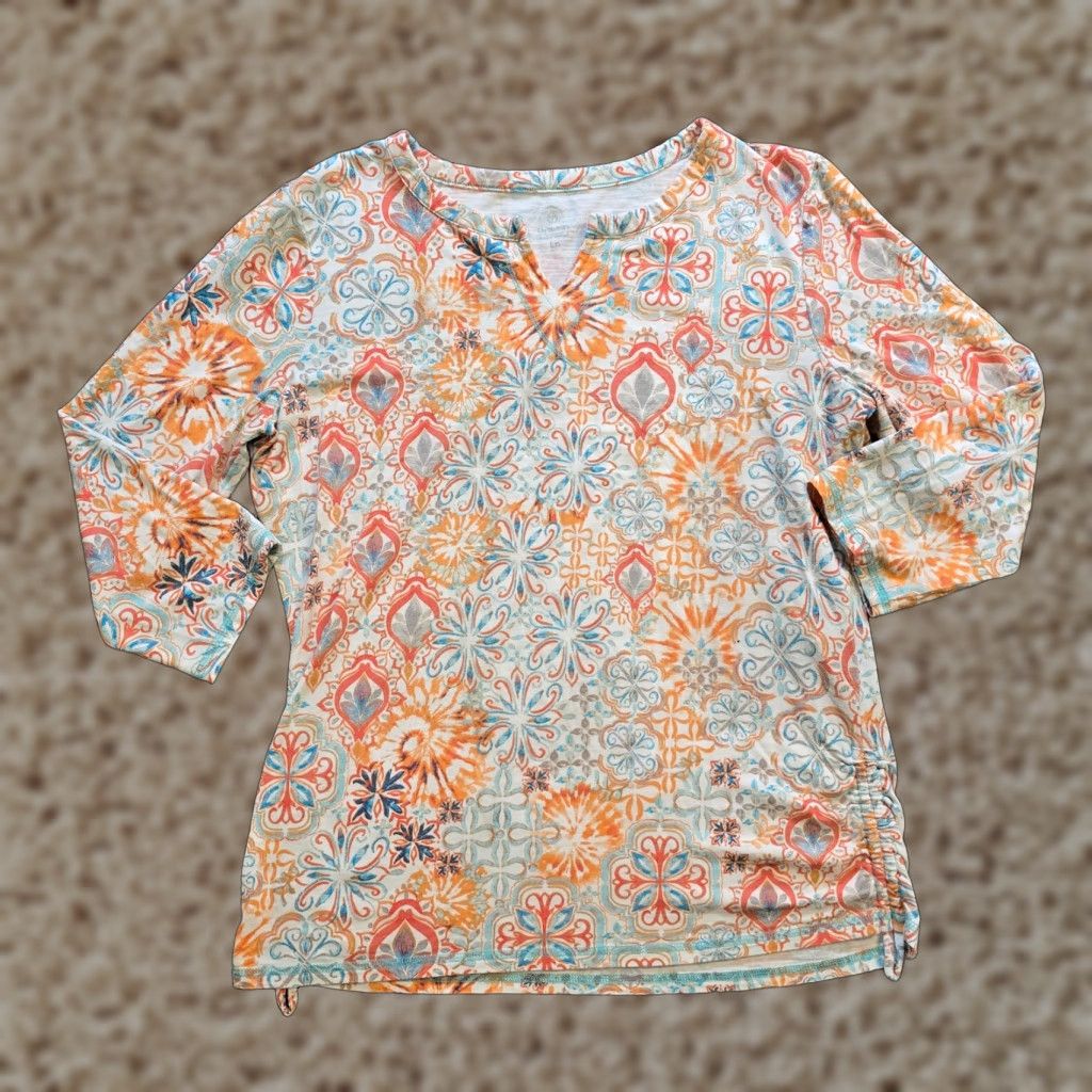 Talbots Talbots Blouse Womens Size L Petite Orange 3/4 Sleeve Stretch Casual Capsule Shirt Womens Size L / US 10 / IT 46 - 1 Thumbnail
