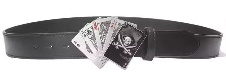 Designer Poker Vibe Vintage Belt Riveted Belts Menswear Accessories Size ONE SIZE - 6 Thumbnail