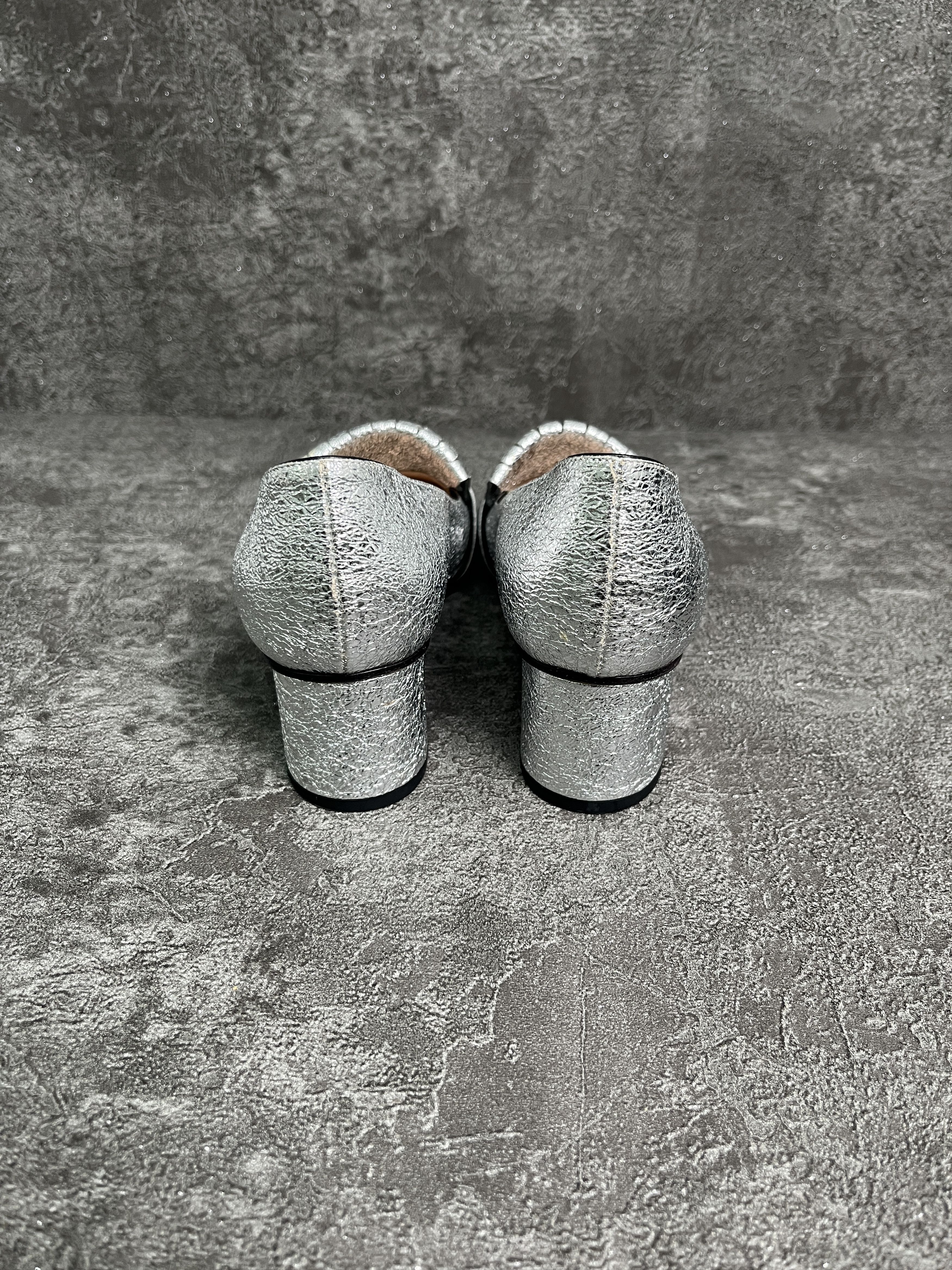 Gucci Gucci Silver GG Marmont Metallic Pumps Size US 5.5 / IT 35.5 - 4 Thumbnail