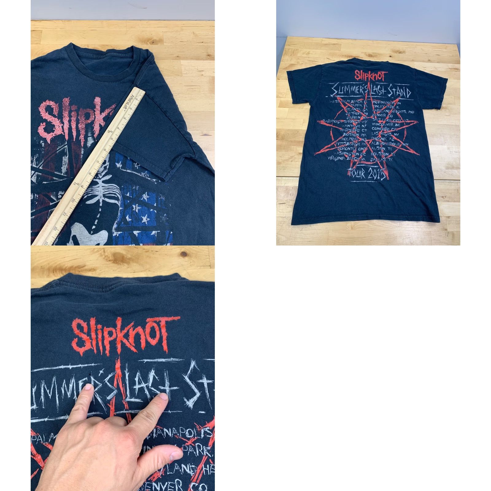 Vintage Slipknot Summers Last Stand 2015 Tour Men S Black Rock Band T-Shirt Short Sleeve Crew Neck Cotton Knit Graphic Print XS S Size US S / EU 44-46 / 1 - 8 Thumbnail