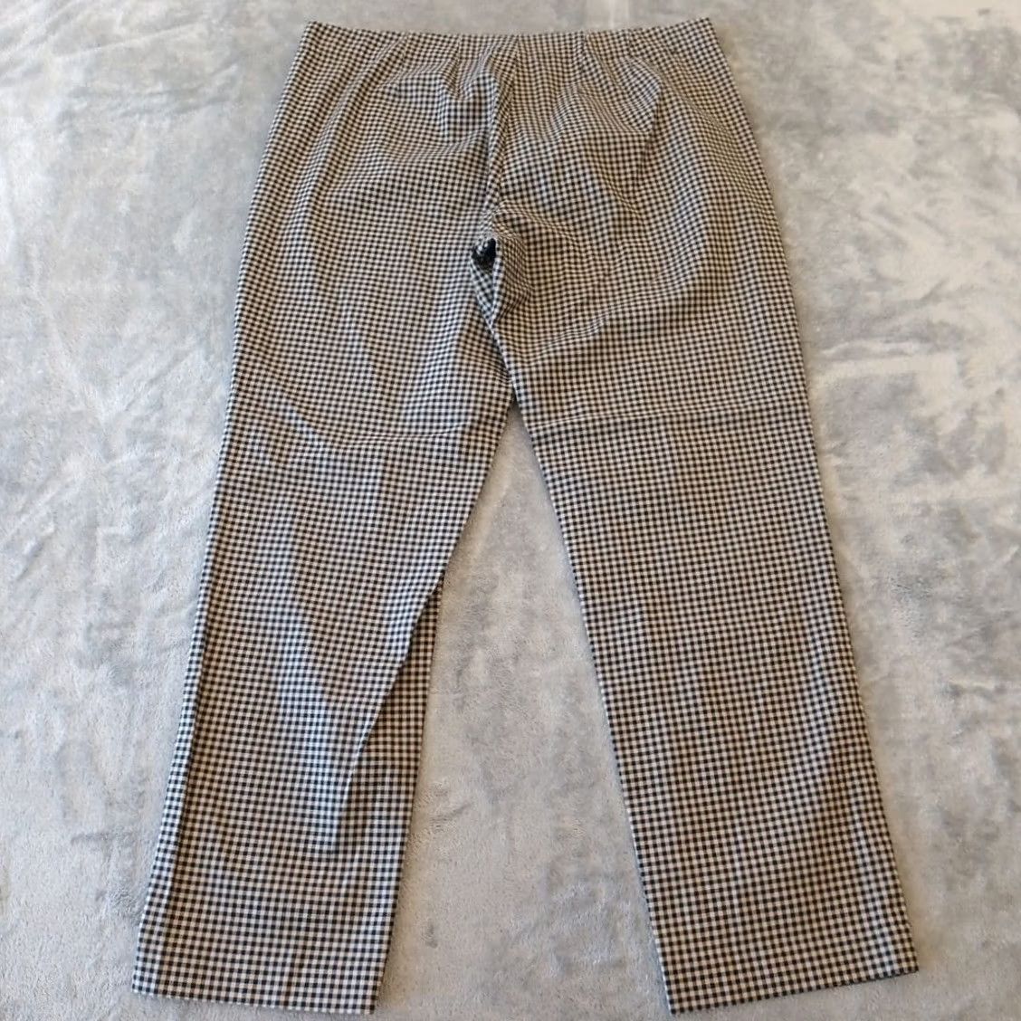 J. Jill J. Jill Ankle Pants Womens 8 Black Gray Plaid Lightweight 32x26.5 Mid Rise Cotton Blend Straight Pants Womens Regular Low-friction Feel Size 30" / US 8 / IT 44 - 2 Thumbnail