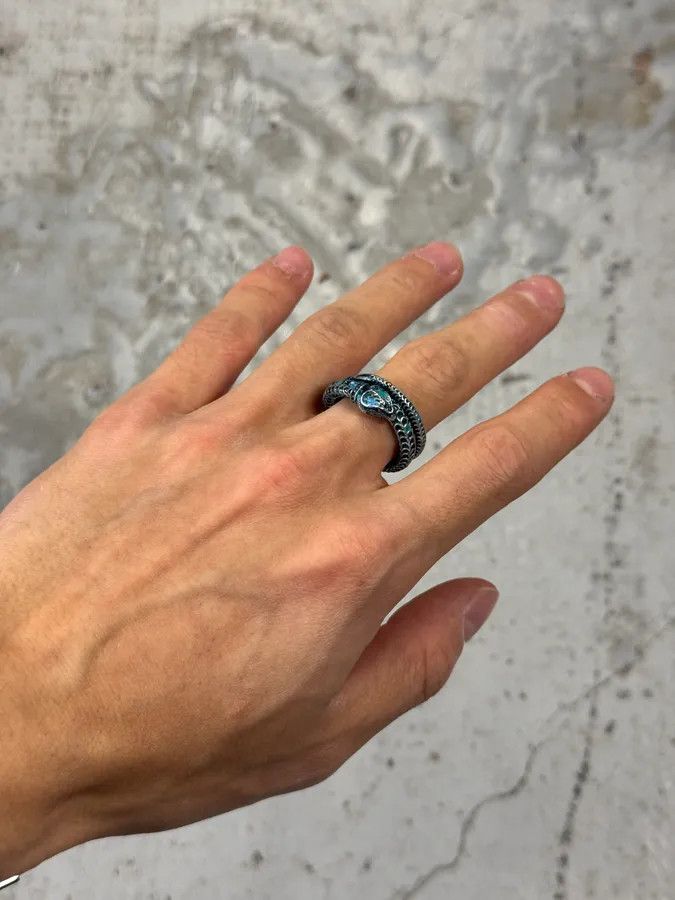 Gucci Gucci Blue Snake Silver Ring Size ONE SIZE - 2 Thumbnail