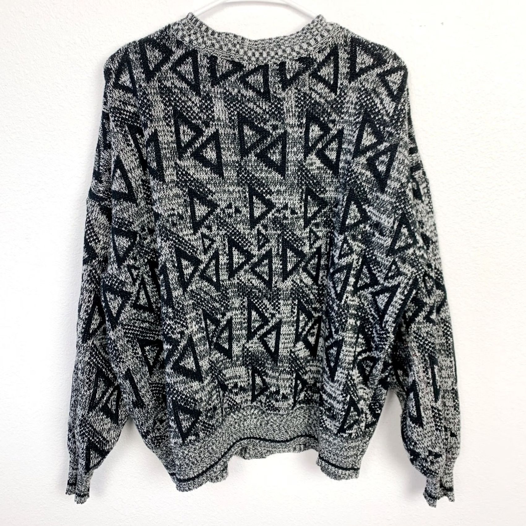 Triangl VINTAGE Sir William Cardigan Grunge Knit XL Mens Abstract Triangles Black 1990s Knit Cardigan Grunge Sir William XL Mens Black 1990s Size US XL / EU 56 / 4 - 6 Thumbnail