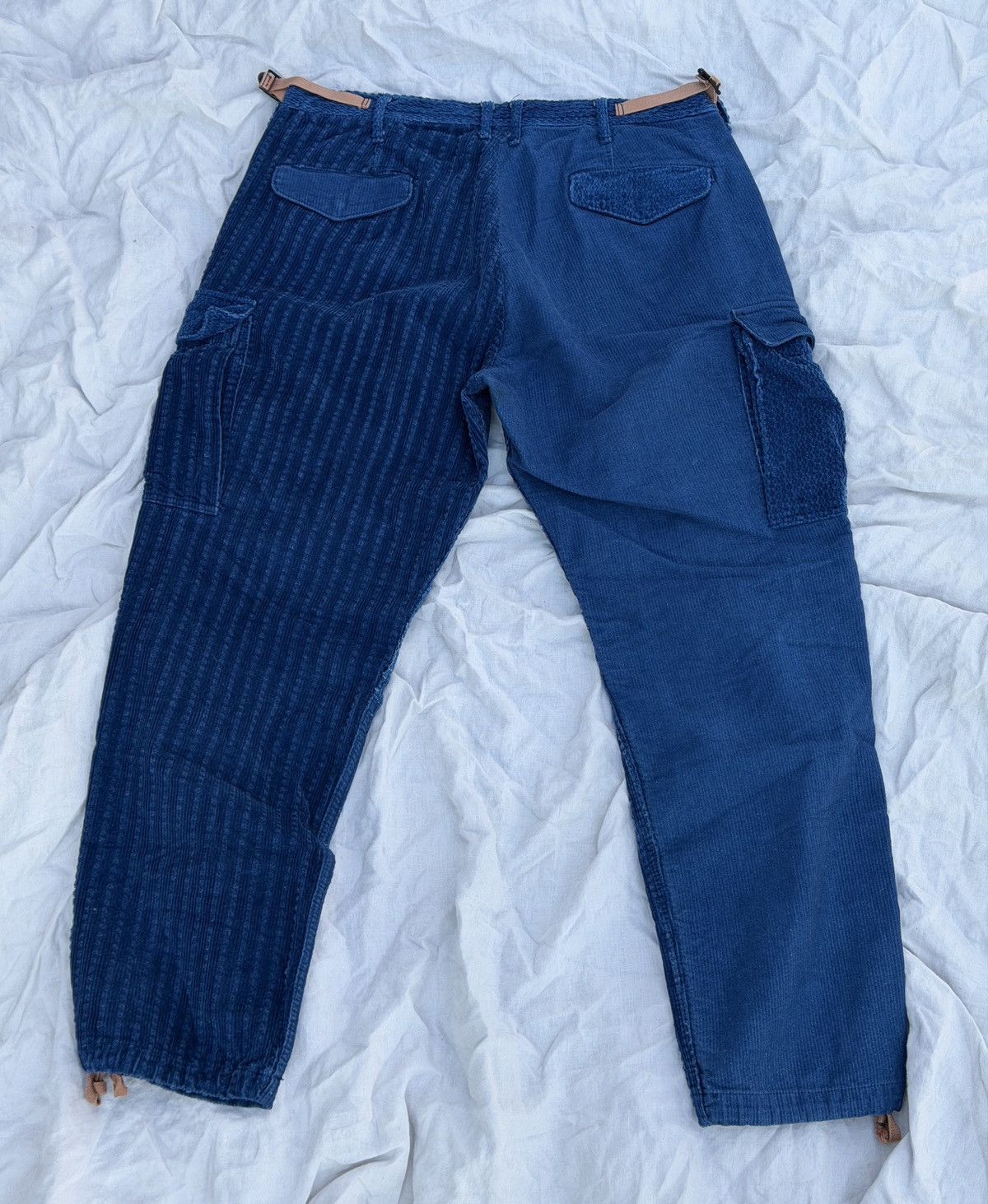 FDMTL Indigo Patchwork Corduroy Cargo Pants Size US 32 / EU 48 - 2 Thumbnail