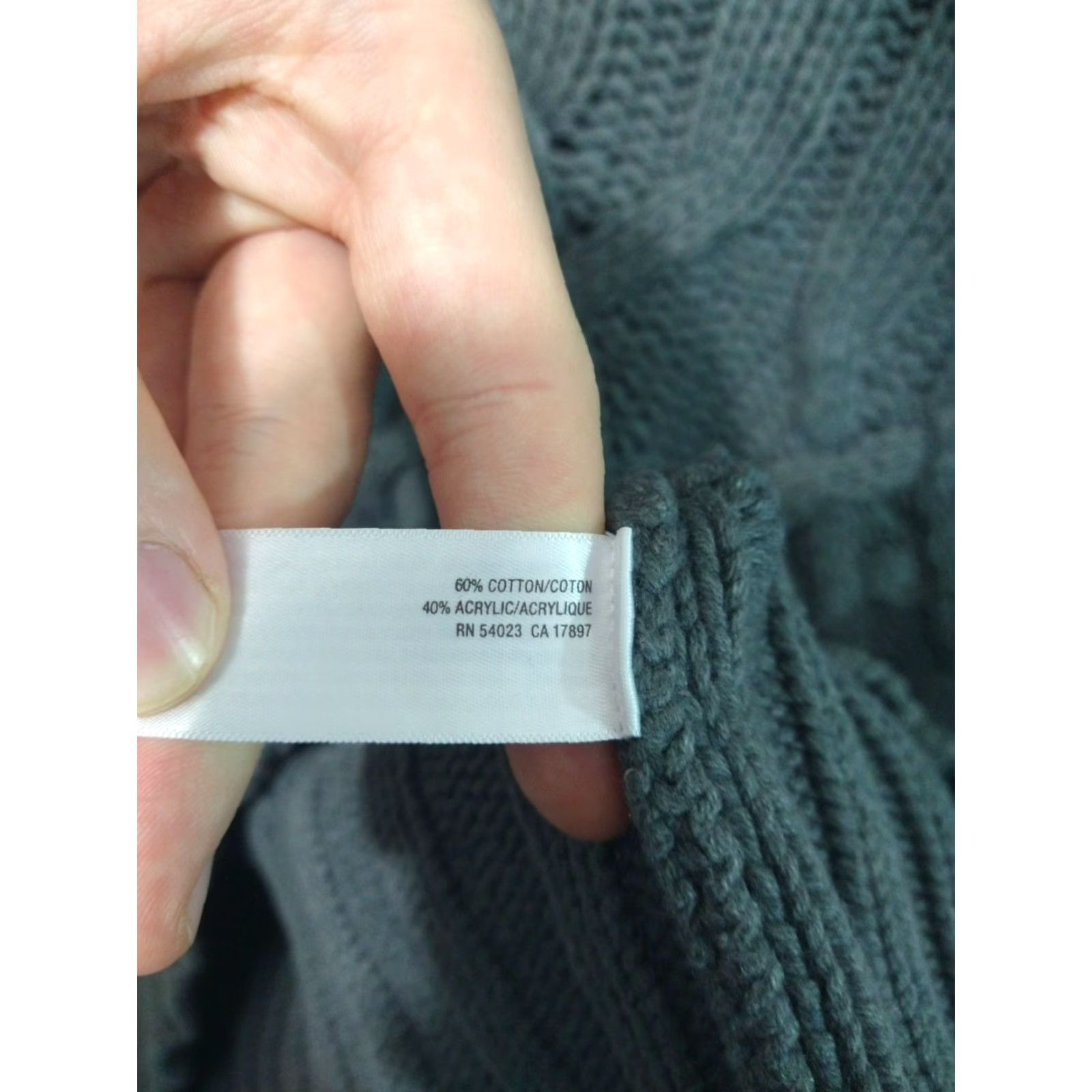 Old Navy Old Navy Sweater Womens Medium Gray Pullover Cowl Neck Cable Knit Chunky Cotton Size M / US 6-8 / IT 42-44 - 6 Thumbnail