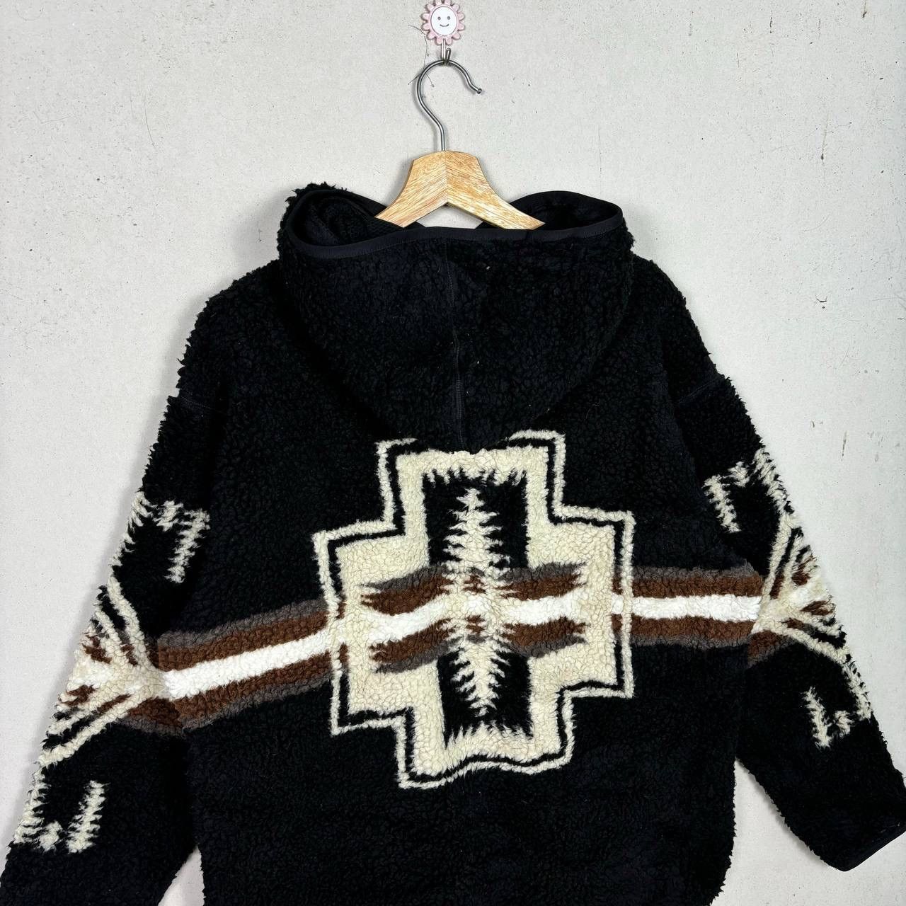 Pendleton PENDLETON Black Boa Sherpa Native Cross Fleece Hoodie Jacket Size US L / EU 52-54 / 3 - 4 Thumbnail