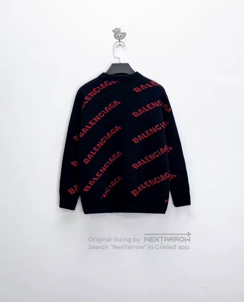 Balenciaga Balenciaga Barrage Full Print Logo Knit Sweater Size US XS / EU 42 / 0 - 2 Thumbnail