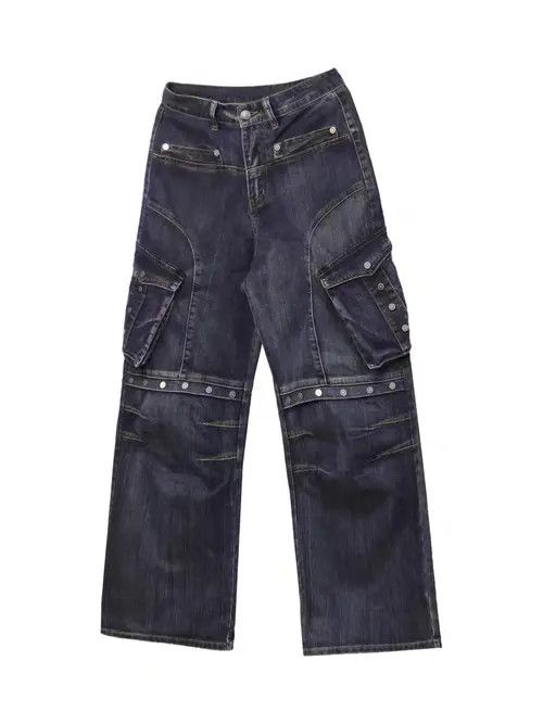 Japanese Brand Retro Heavy Industry Big Pocket Workwear Wide Leg Jeans Size US 30 / EU 46 - 3 Thumbnail