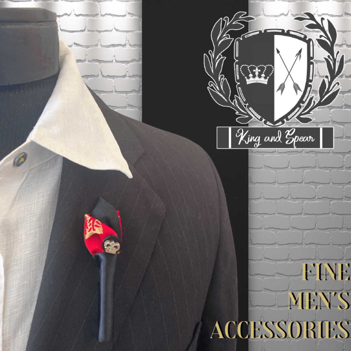 Other × Vintage King and Spear Men's Lapel Pin Boutonniere Mens Brooch Size ONE SIZE - 1 Thumbnail