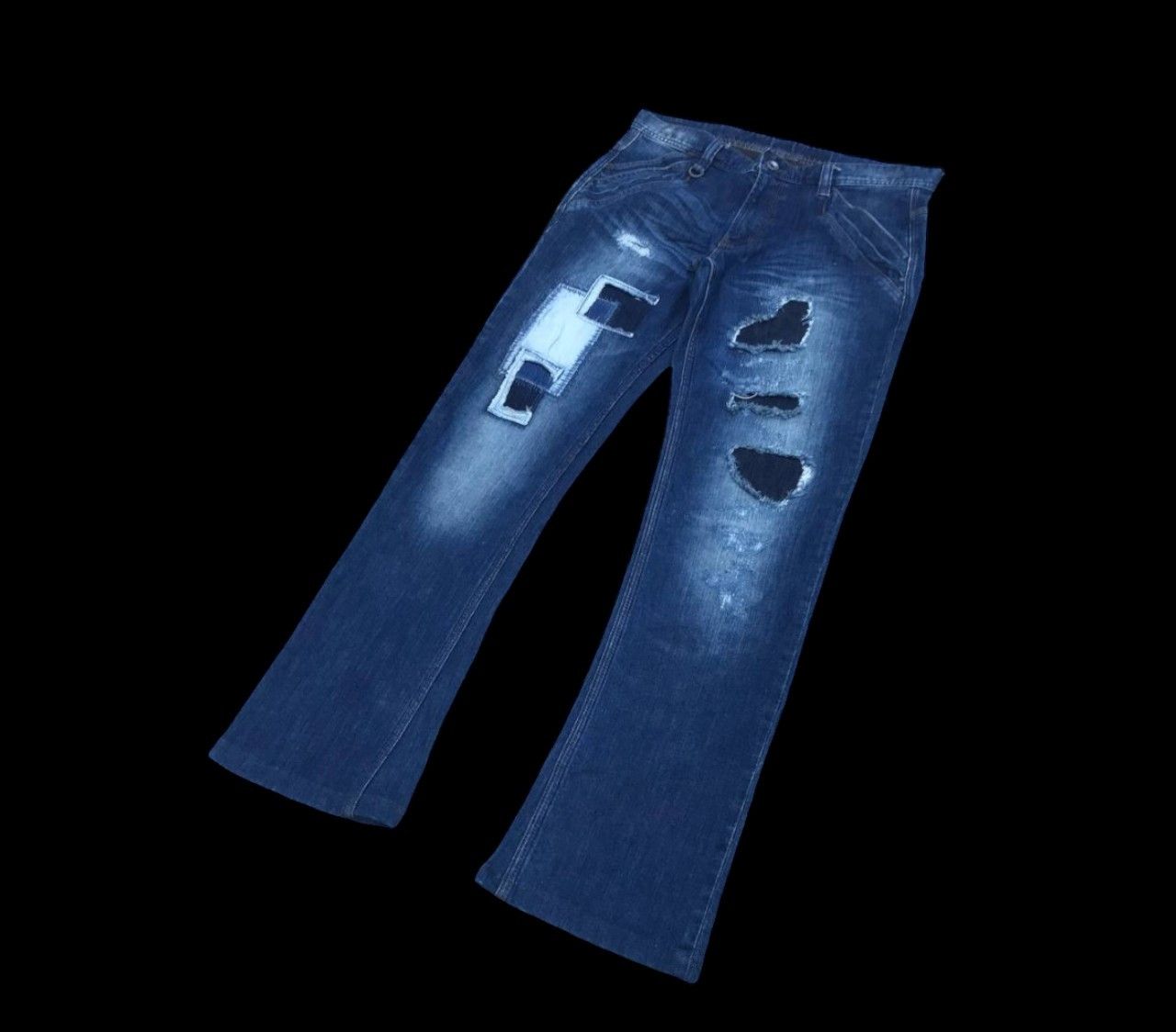 Japanese Brand × Nicole Club × Tornado Mart FLARED NCFM Japan patched distressed tornado mart style Size US 31 - 3 Thumbnail